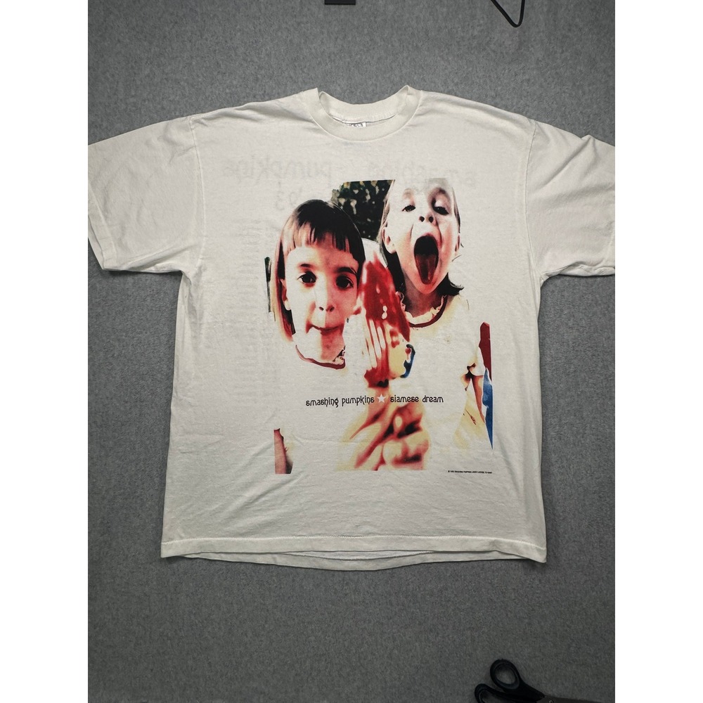 Vintage Smashing Pumpkins Siamese Dream Rock Invasion 1993 Tour Shirt XL White